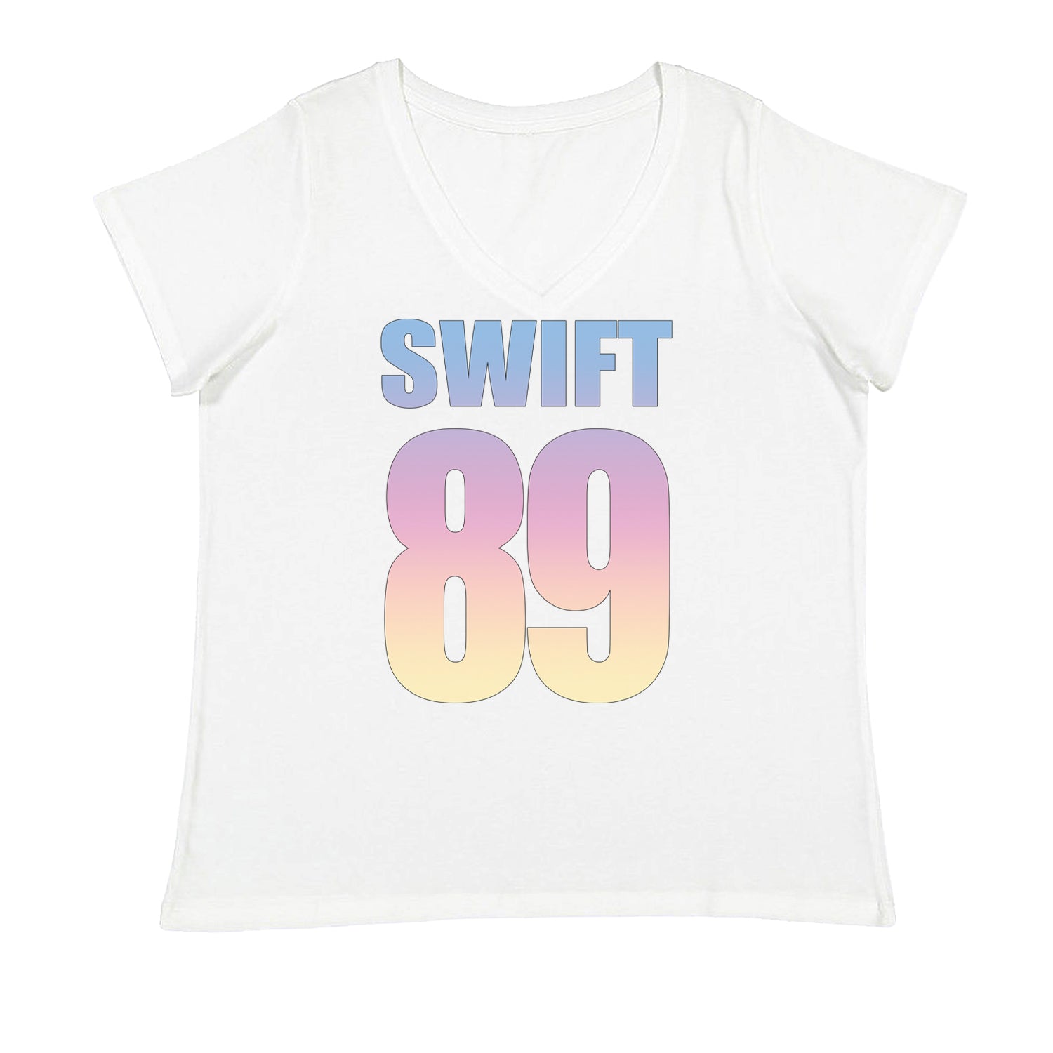 Lover Era Swift 89 Birth Year Music Fan TTPD Ladies V-Neck T-shirt White