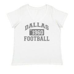 Dallas Football Established 1960 Ladies V-Neck T-shirt White