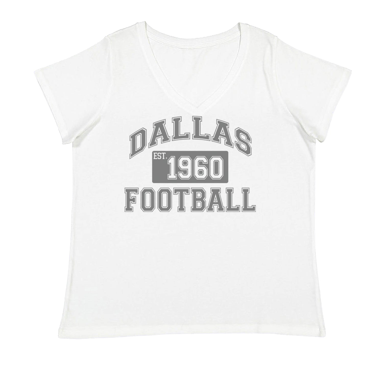 Dallas Football Established 1960 Ladies V-Neck T-shirt White