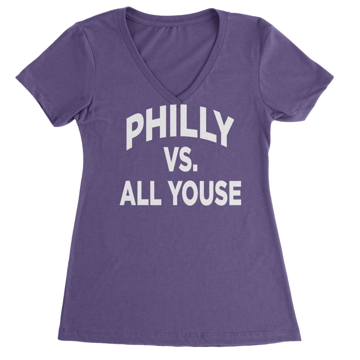 Philly Vs. All Youse Philly Thing Ladies V-Neck T-shirt Purple