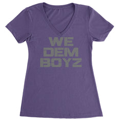WE Dem Boys Dallas  Ladies V-Neck T-shirt Purple