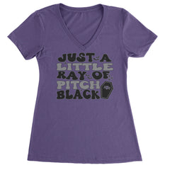 Just A Little Ray of Pitch Black graphic on Women's Lightweight V-Neck T-Shirt alternate view 4