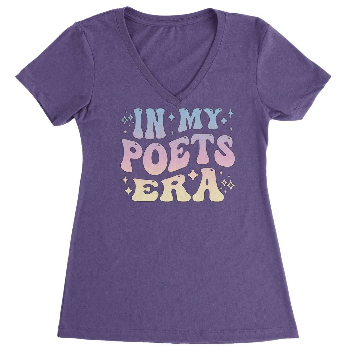 In My Poet Era Tie Dye TTPD Music Ladies V-Neck T-shirt Purple