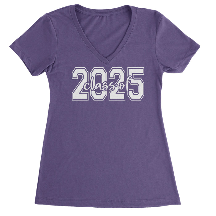 Class Of 2025 Graduation Ladies V-Neck T-shirt