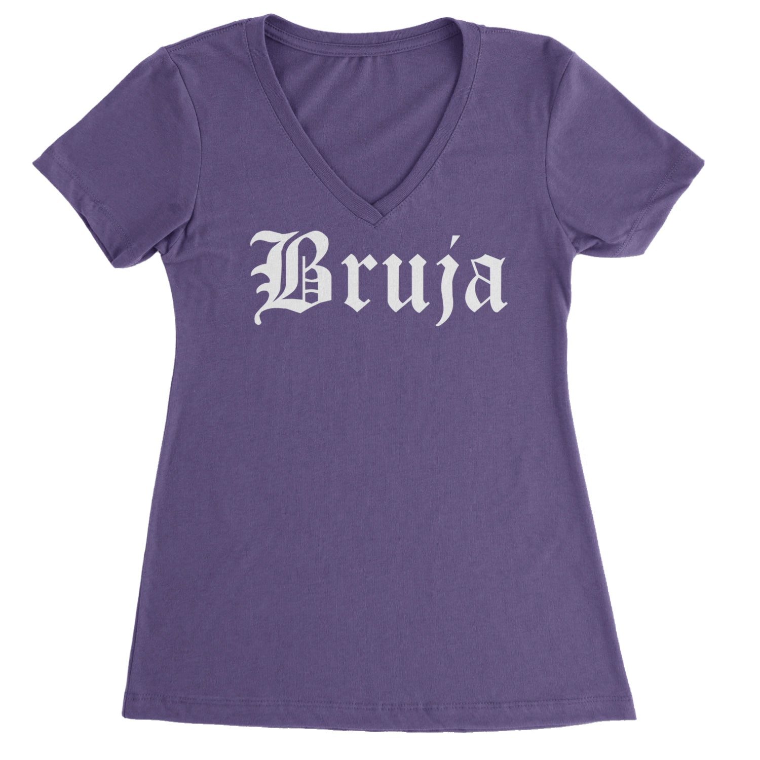 Bruja Gothic Spanish Witch Ladies V-Neck T-shirt Purple