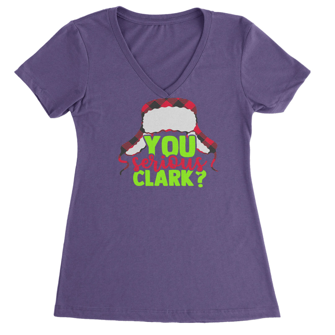 You Serious Clark? Griswold Ladies V-Neck T-shirt Purple