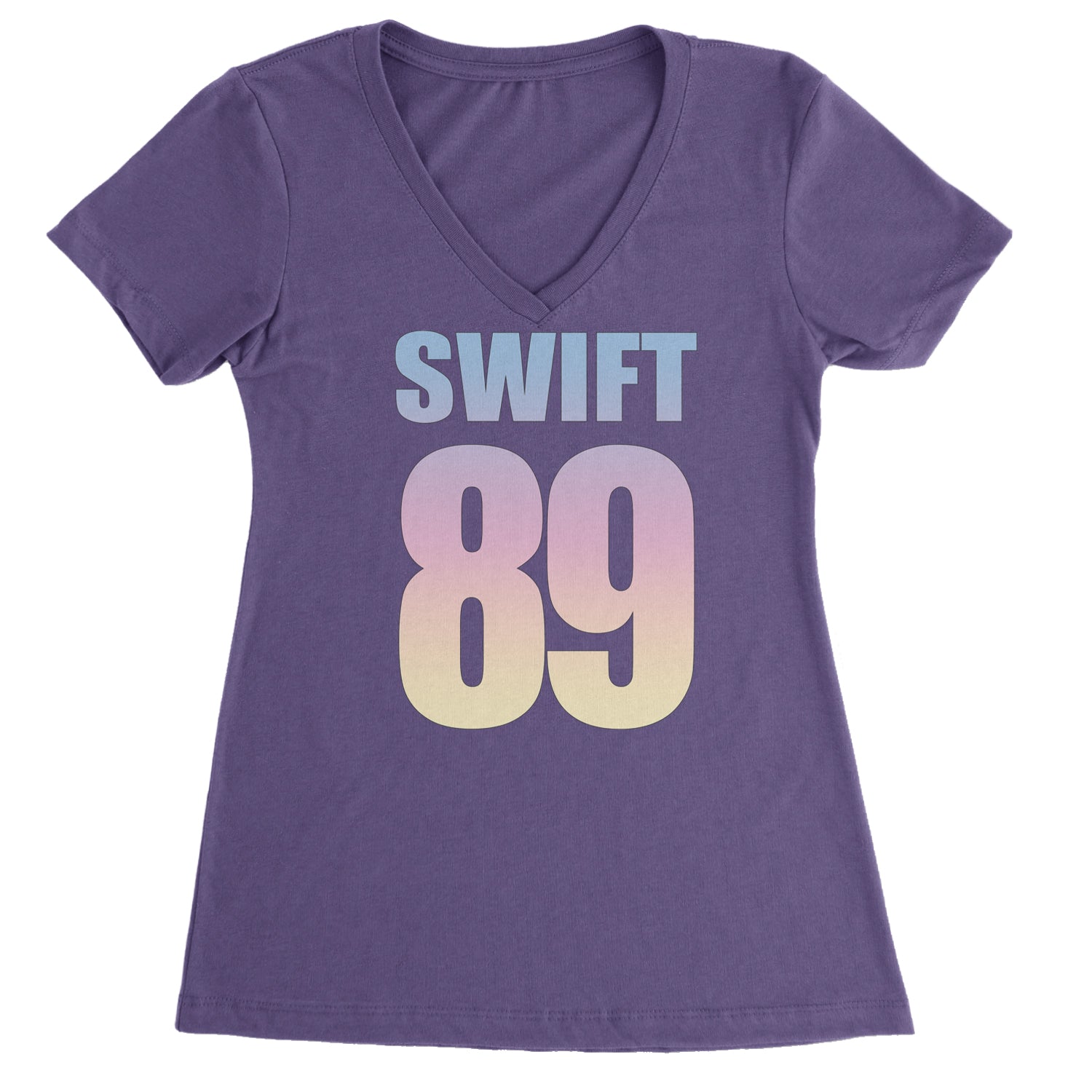 Lover Era Swift 89 Birth Year Music Fan TTPD Ladies V-Neck T-shirt Purple