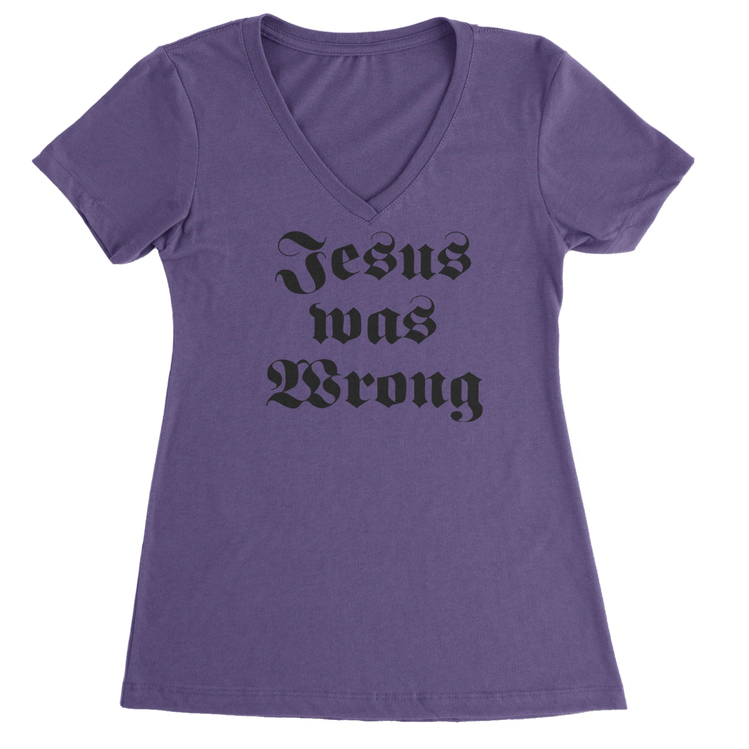 Jesus Was Wrong Little Miss Sunshine Ladies V-Neck T-shirt Purple