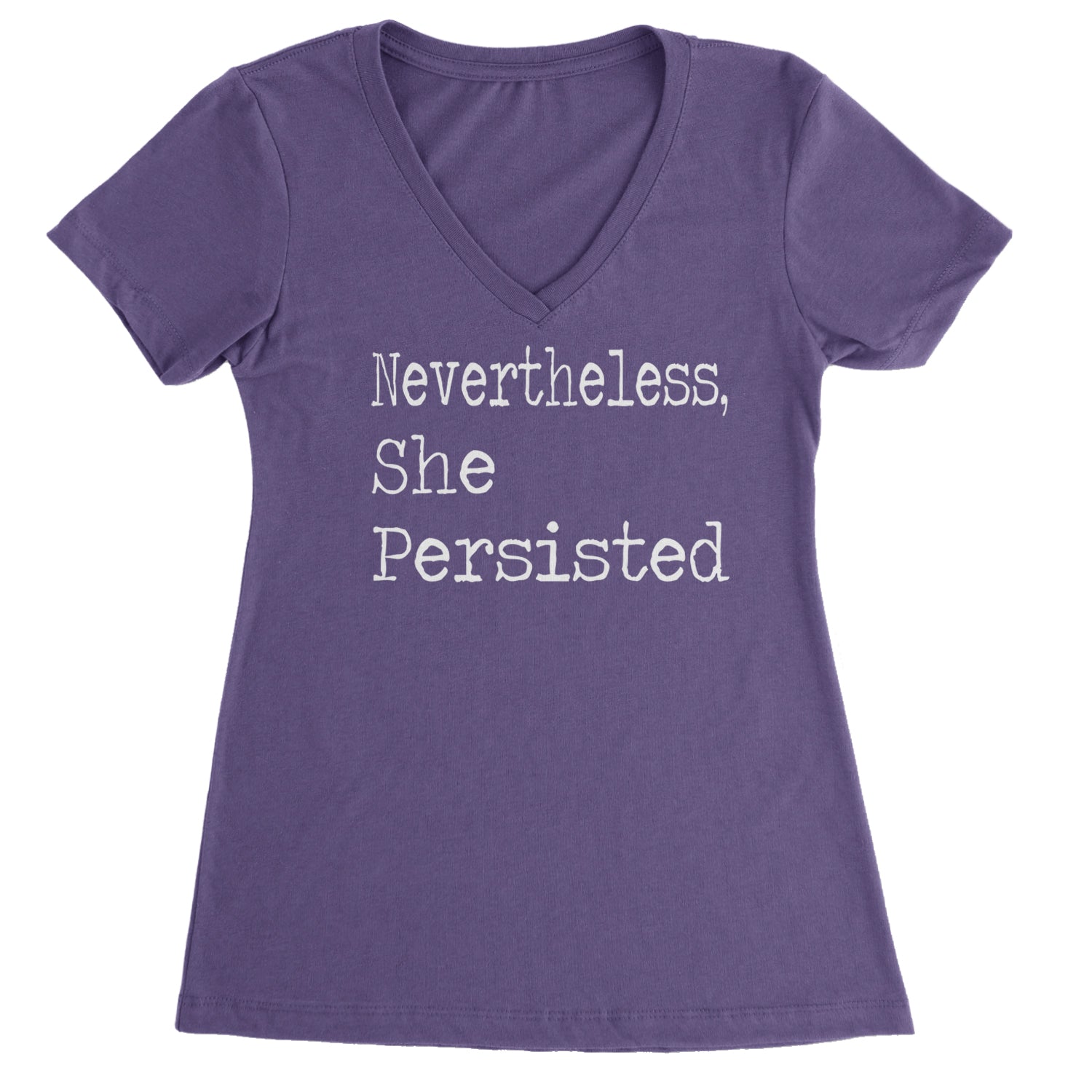 Nevertheless, She Persisted  Ladies V-Neck T-shirt Purple