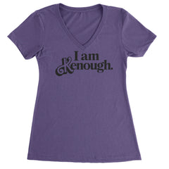 I Am Kenough Barbenheimer Ladies V-Neck T-shirt Purple