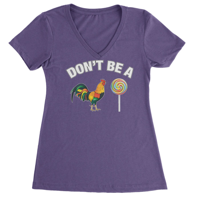 Don't Be A C-ck Sucker Funny Sarcastic Ladies V-Neck T-shirt