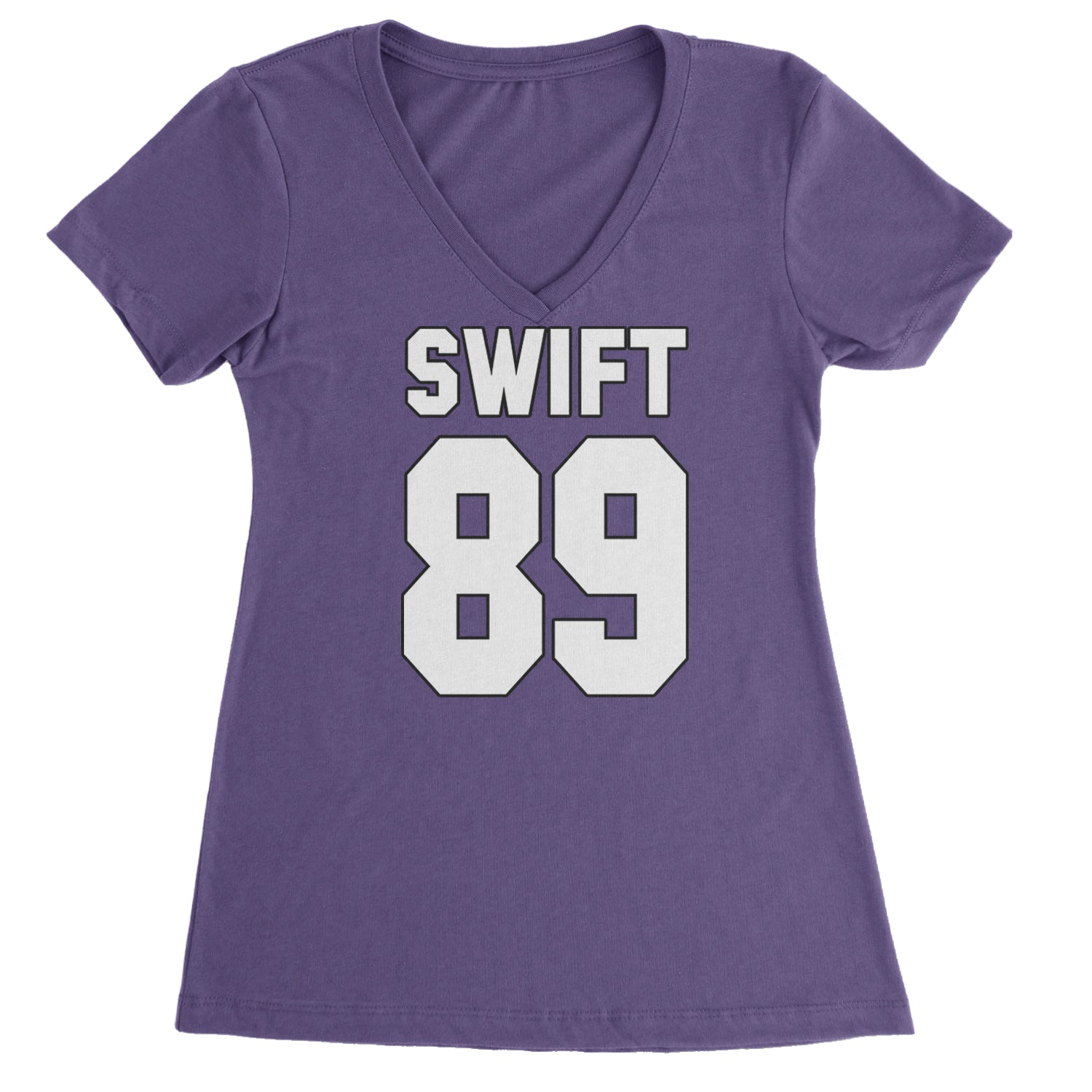 Swift 89 Birth Year Music Fan Era Poets Department Lover Ladies V-Neck T-shirt Purple