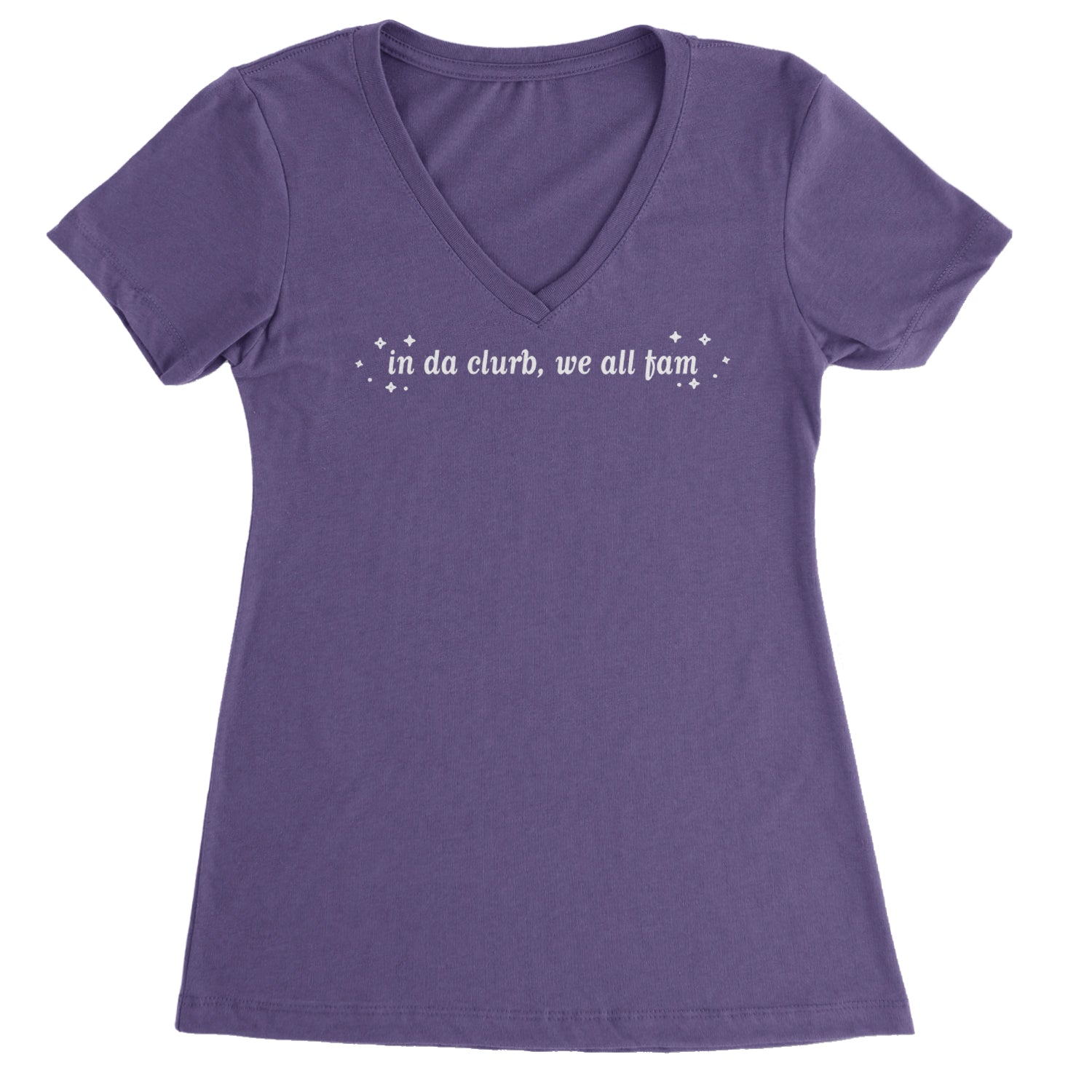 In Da Clurb, We All Fam Ladies V-Neck T-shirt Purple