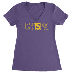 Ch15fs Chief 15 Shirt Ladies V-Neck T-shirt Purple