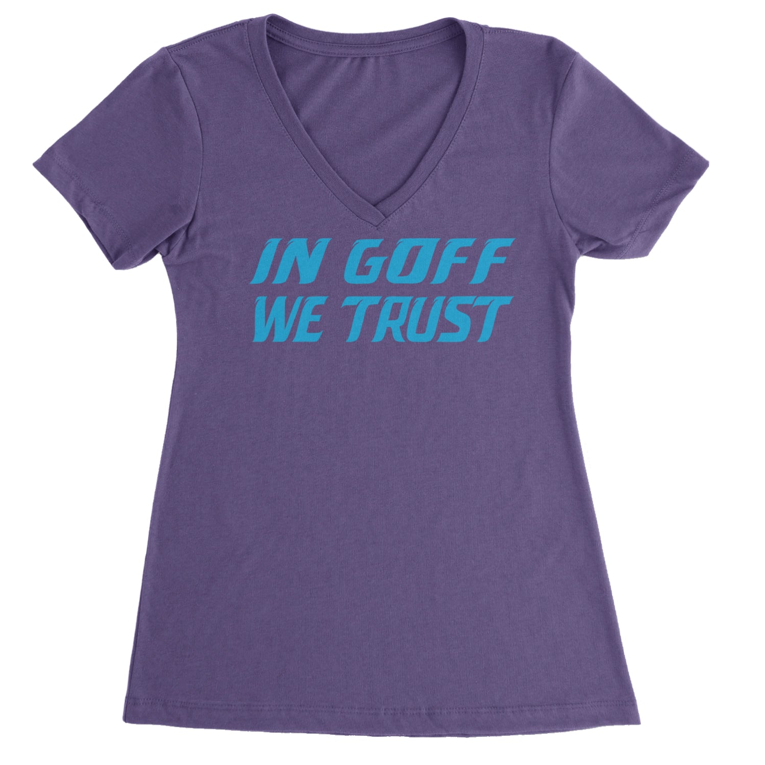 In Goff We Trust Detroit Ladies V-Neck T-shirt Purple