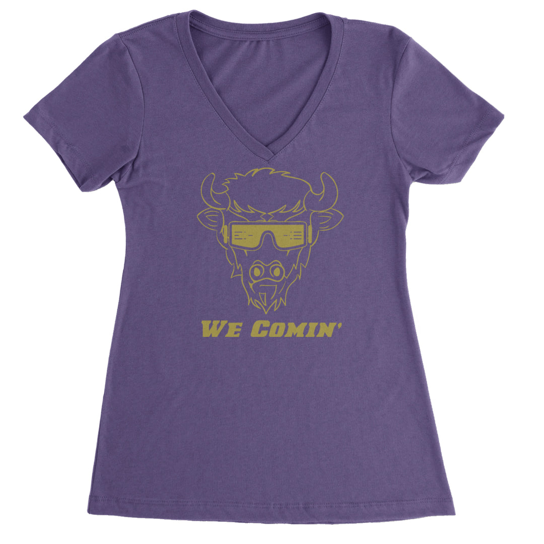 We Coming Coach Prime Colorado Ladies V-Neck T-shirt Purple