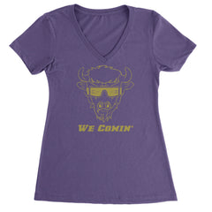 We Coming Coach Prime Colorado Ladies V-Neck T-shirt Purple