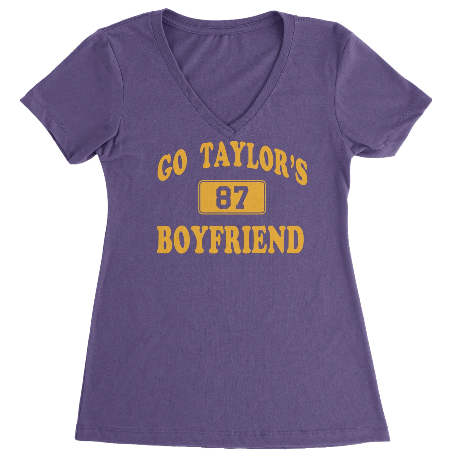 Go Taylor's Boyfriend Kansas City Ladies V-Neck T-shirt Purple