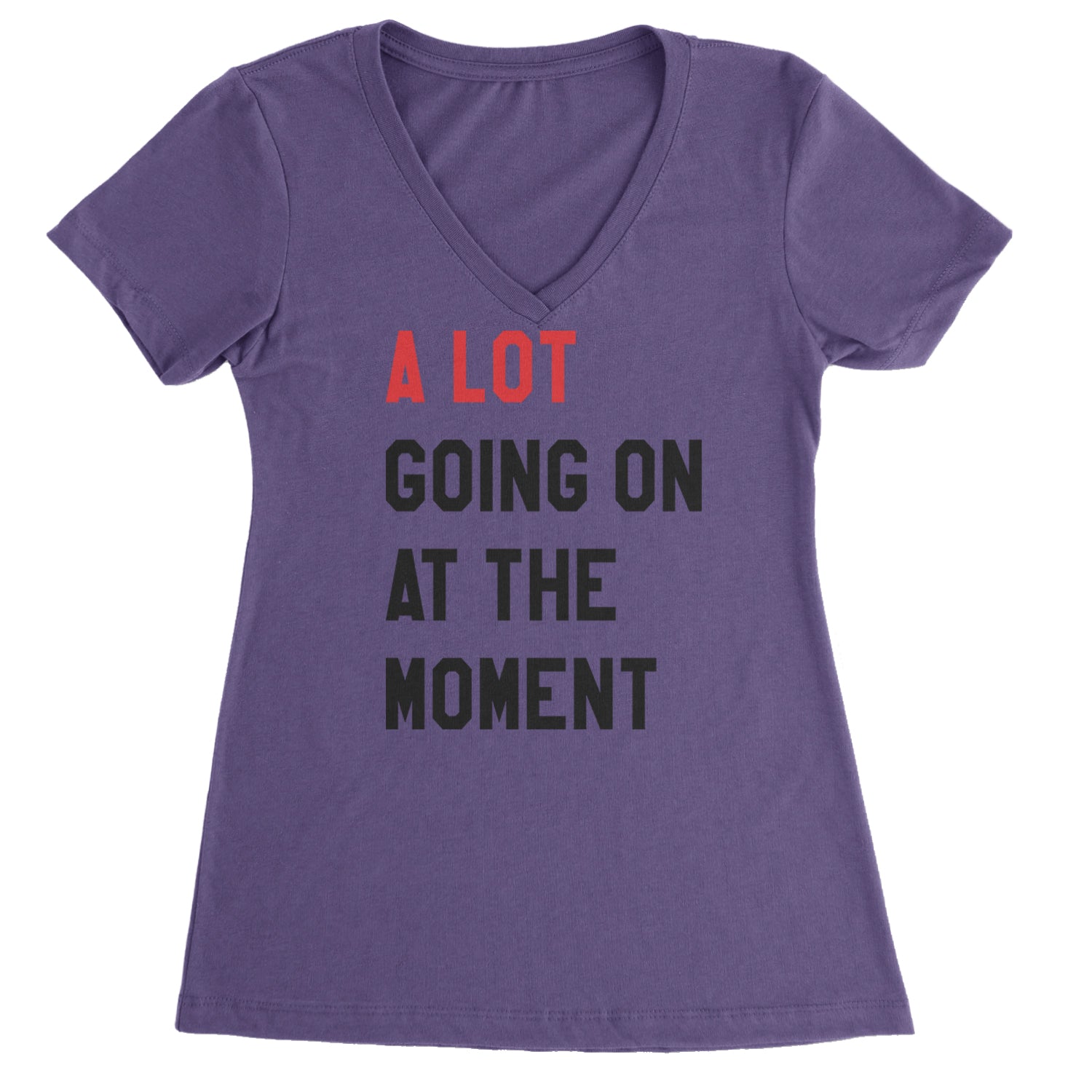 A Lot Going On At The Moment New TTPD Poet Department Ladies V-Neck T-shirt Purple