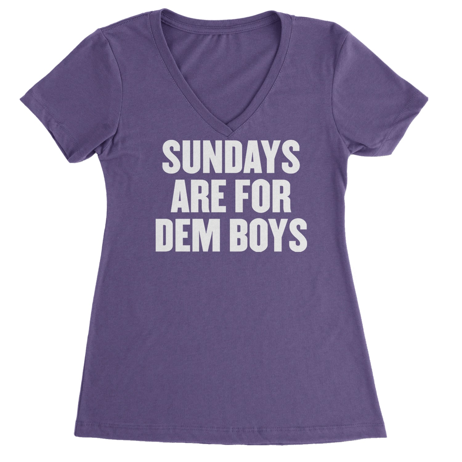 Sundays Are For Dem Boys Ladies V-Neck T-shirt Purple