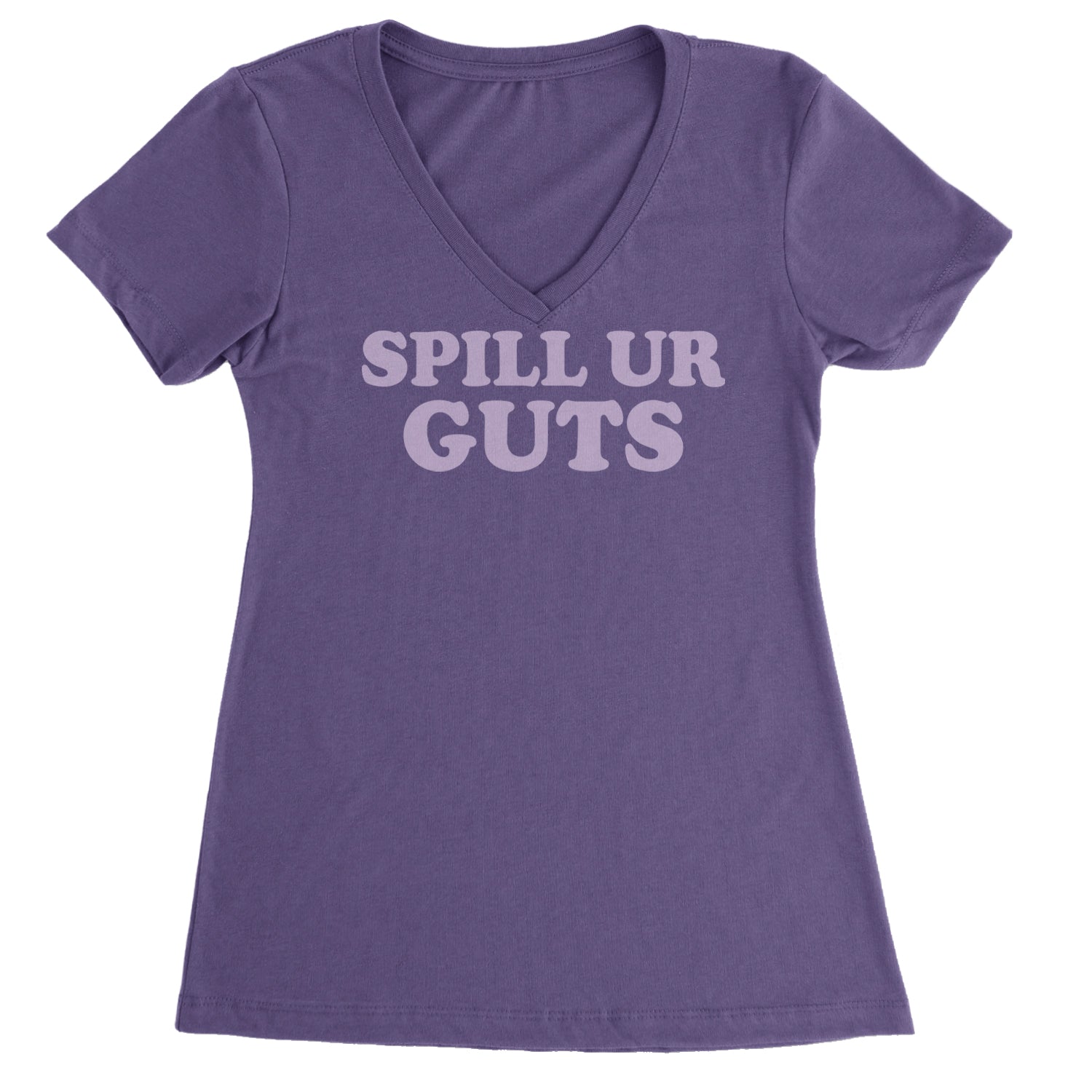 Spill Ur Guts Music Ladies V-Neck T-shirt Purple