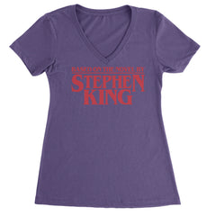 Based On The Novel By Stephen King Ladies V-Neck T-shirt Purple