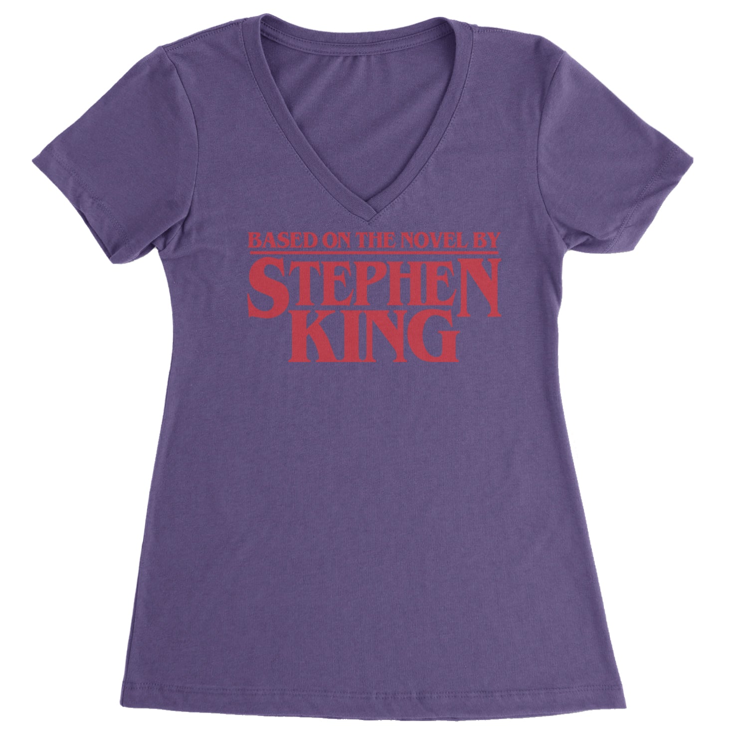 Based On The Novel By Stephen King Ladies V-Neck T-shirt Purple