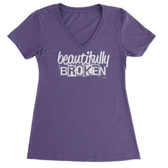 Beautifully Broken Music Ladies V-Neck T-shirt