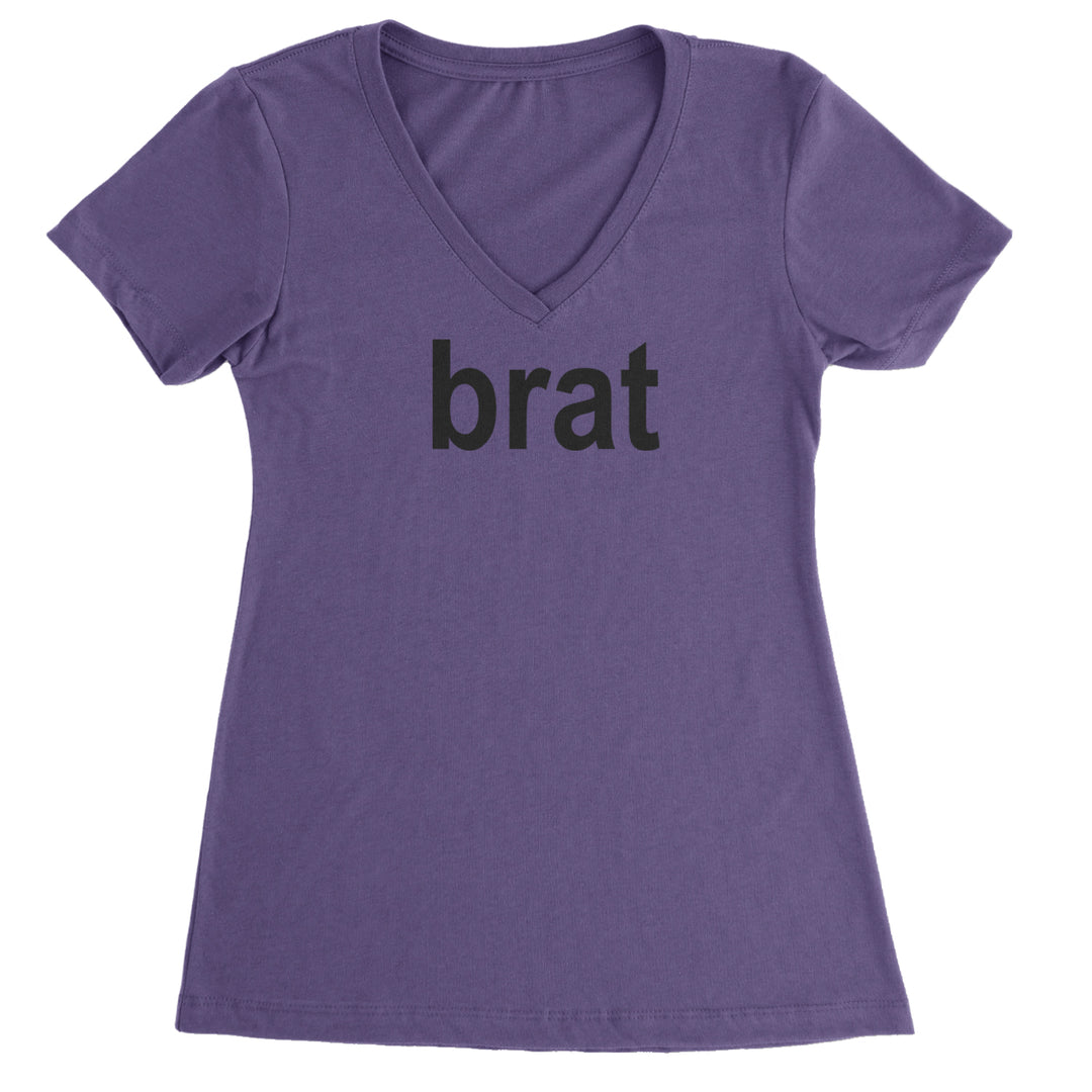 Brat Lime Green I'm So Julia Ladies V-Neck T-shirt Purple