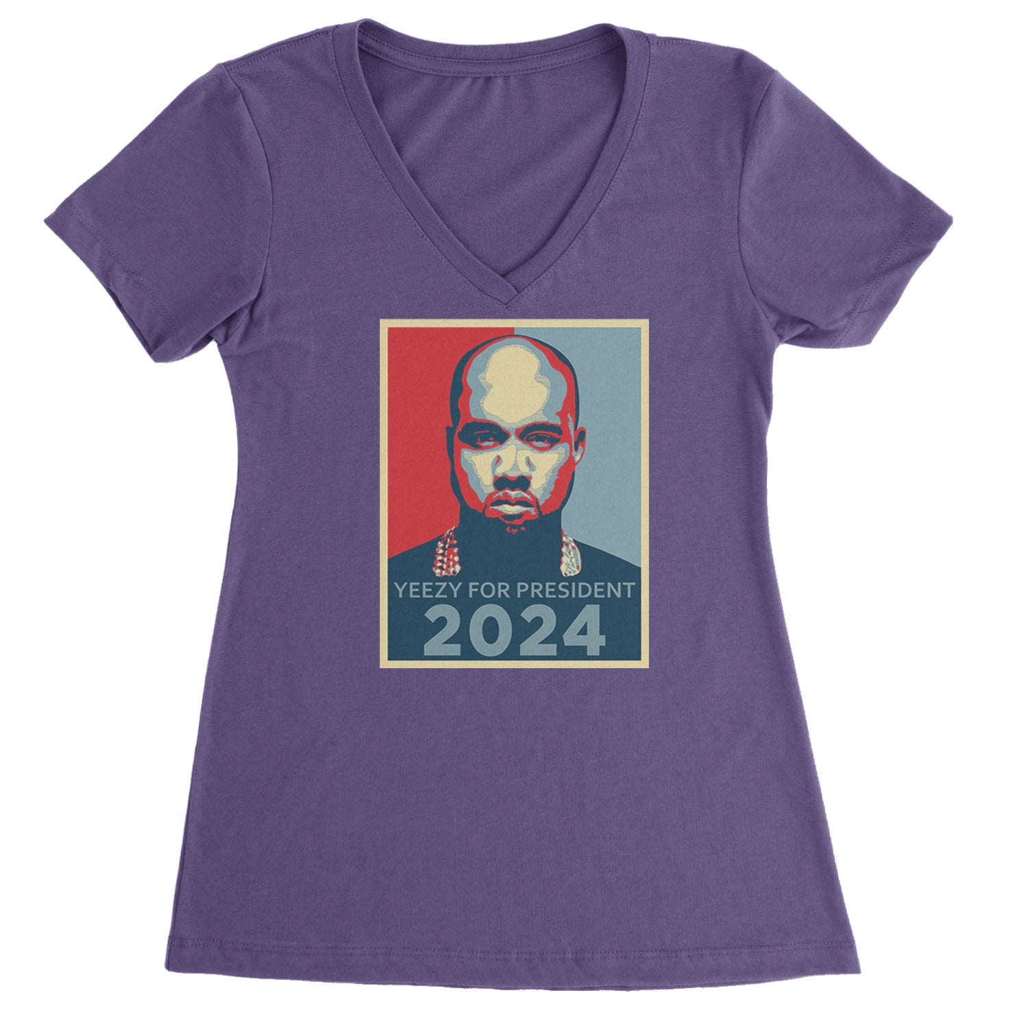 Yeezus For President Vote for Ye Ladies V-Neck T-shirt Purple
