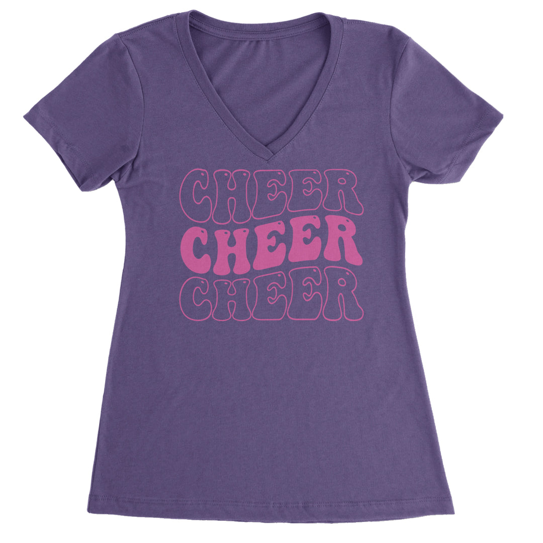 Cheer Cheer Cheer Ladies V-Neck T-shirt Purple