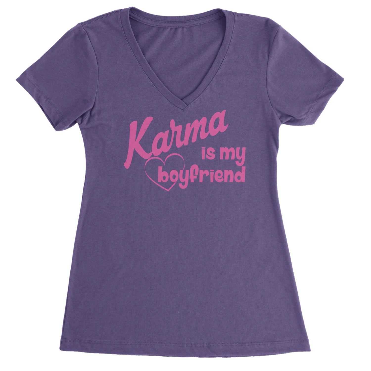 Karma Is My Boyfriend Midnight Eras  Ladies V-Neck T-shirt Purple