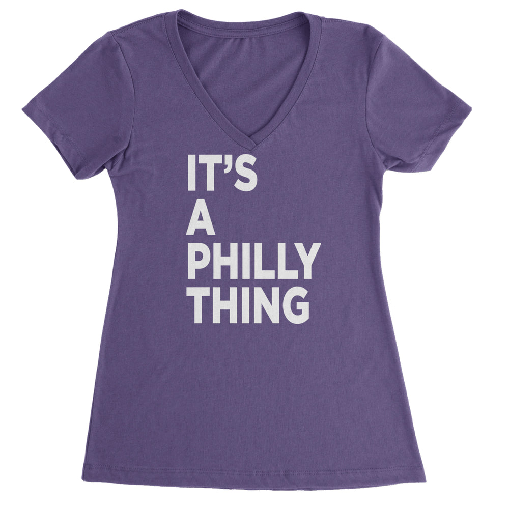 PHILLY It's A Philly Thing Ladies V-Neck T-shirt Purple