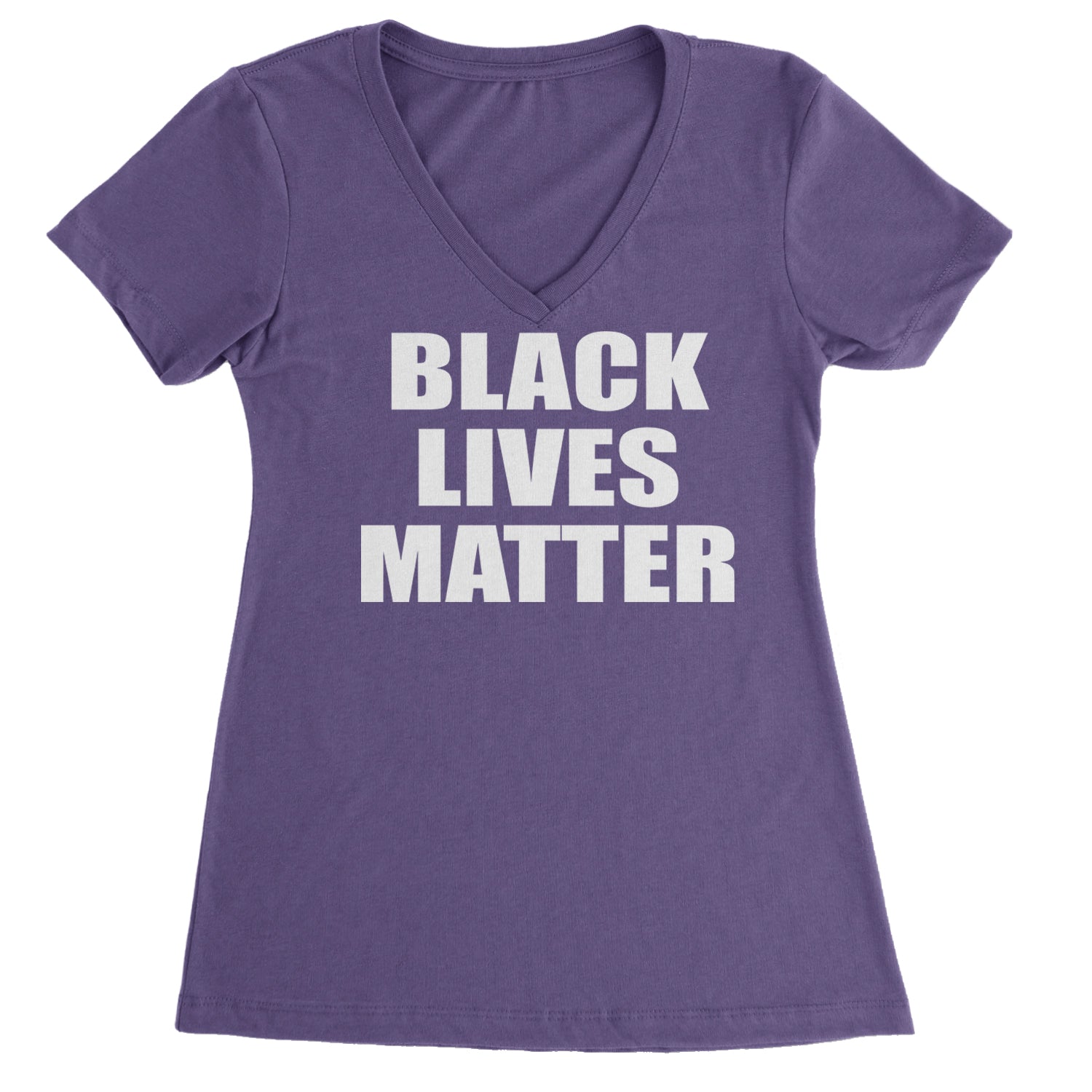 Black Lives Matter BLM Ladies V-Neck T-shirt Purple