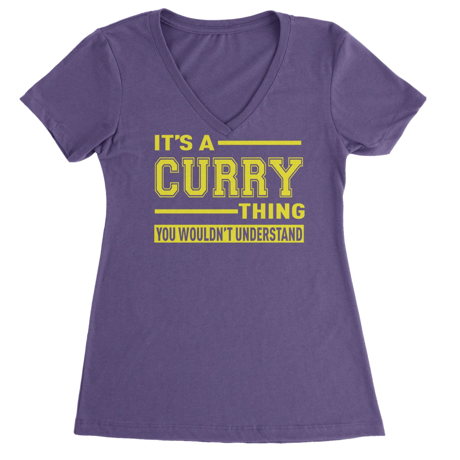 It's A Curry Thing, You Wouldn't Understand Basketball Ladies V-Neck T-shirt Purple