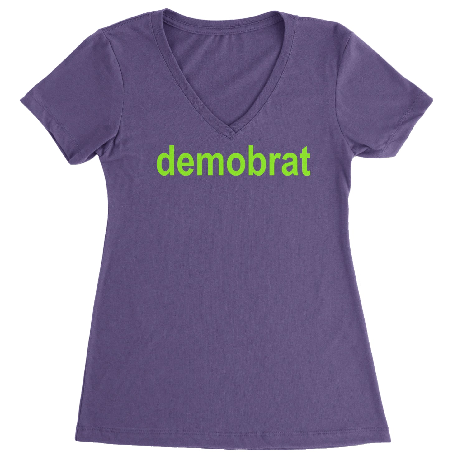 Demobrat Kamala Is Brat Vote Democrat Ladies V-Neck T-shirt Purple