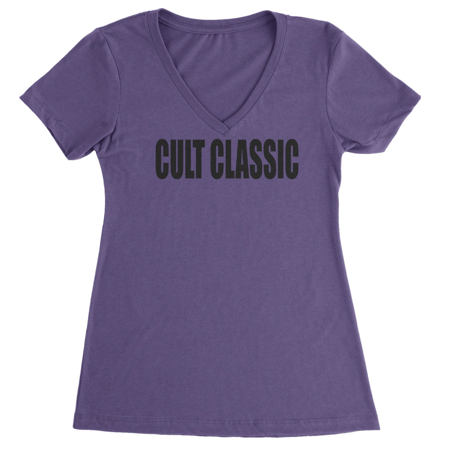 Cult Classic Pop Music Club Ladies V-Neck T-shirt Purple