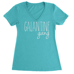 Galentine Gang Valentine's Shirt Ladies V-Neck T-shirt Surf