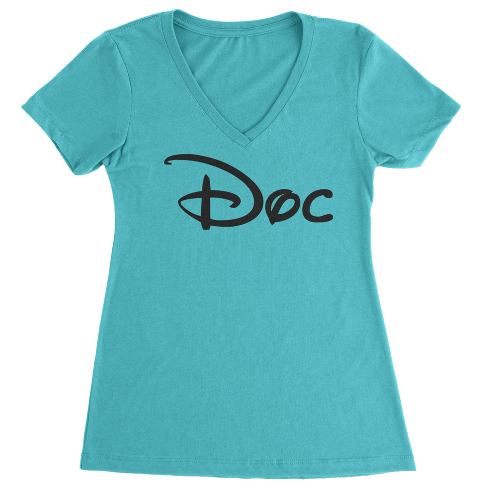 Doc - 7 Dwarfs Costume Ladies V-Neck T-shirt Surf