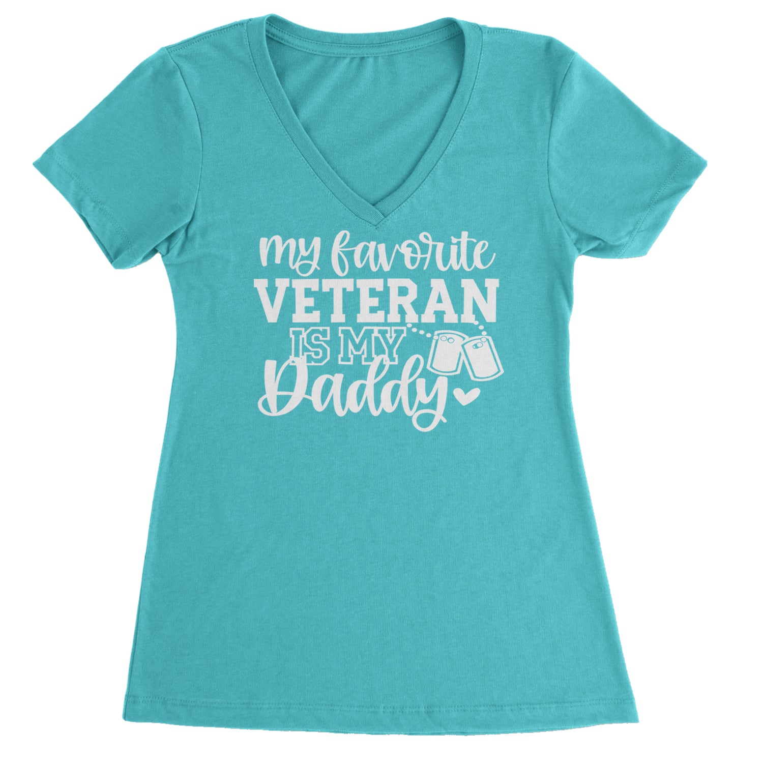 My Favorite Veteran Is My Daddy Ladies V-Neck T-shirt Surf