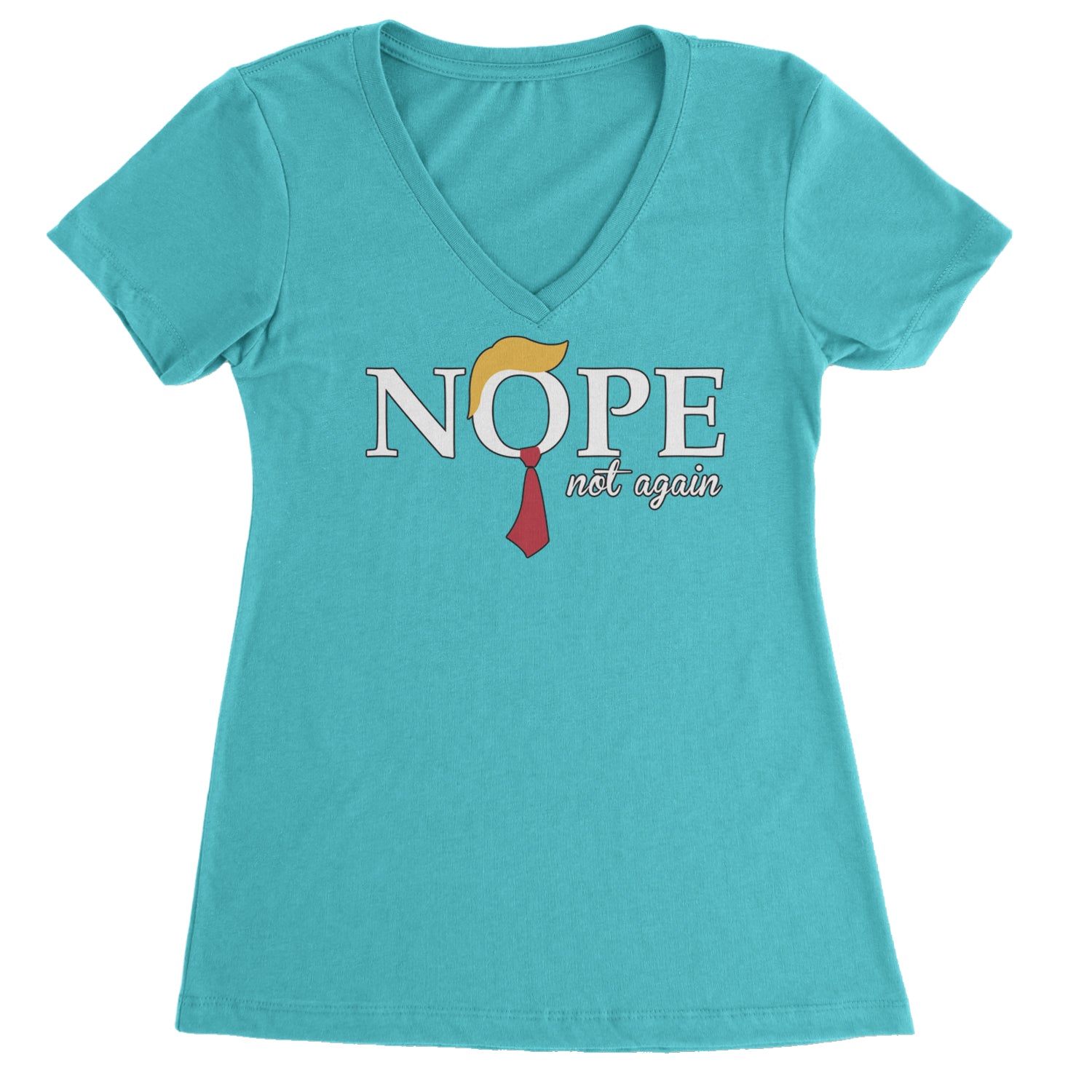 Nope Not Again Anti-Trump 2024 Ladies V-Neck T-shirt Surf