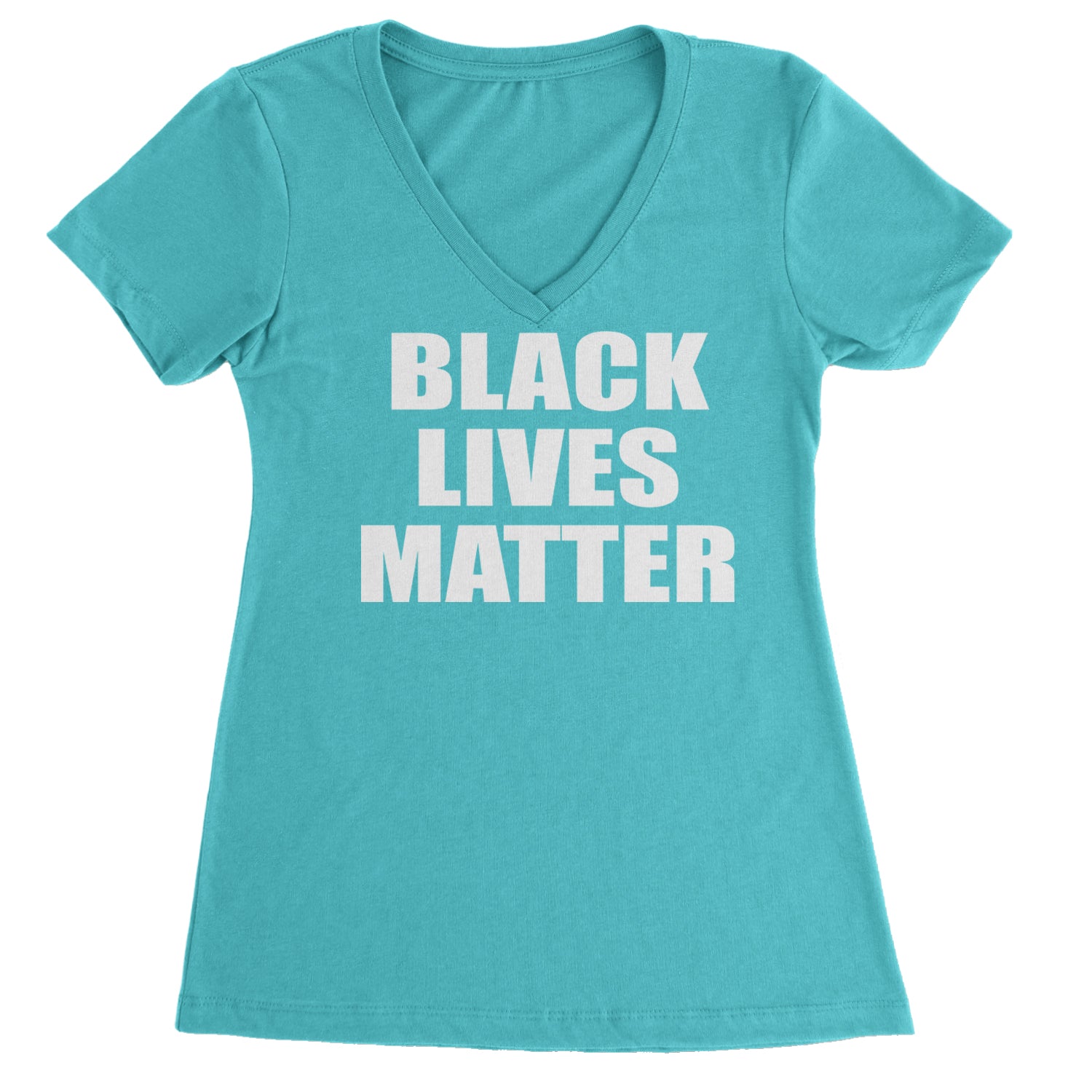 Black Lives Matter BLM Ladies V-Neck T-shirt Black