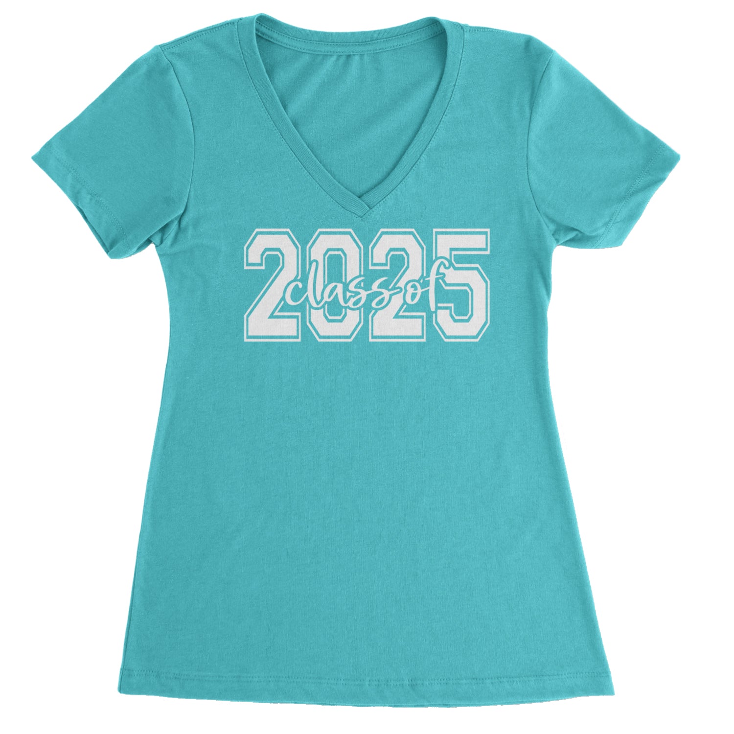 Class Of 2025 Graduation Ladies V-Neck T-shirt Surf