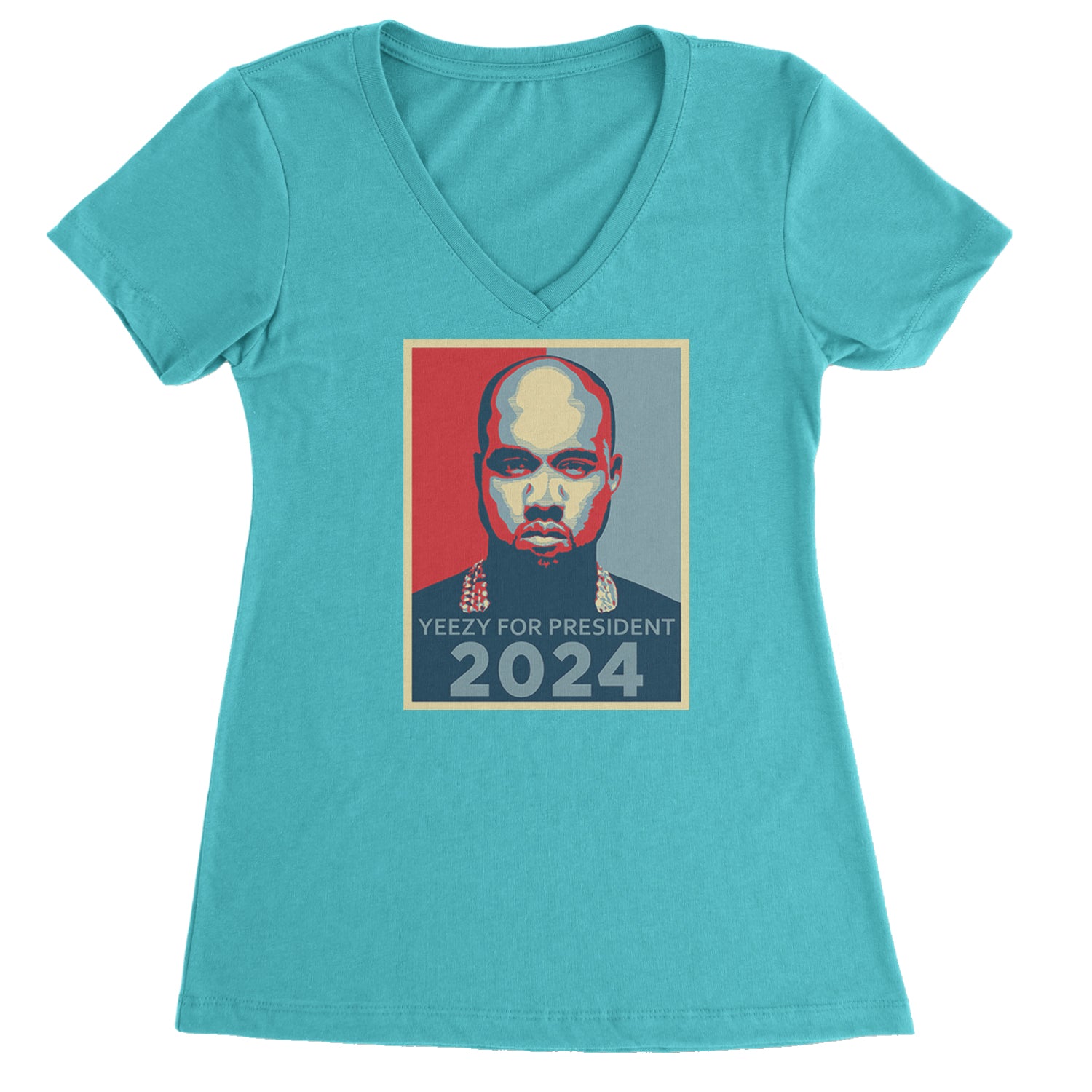 Yeezus For President Vote for Ye Ladies V-Neck T-shirt Surf