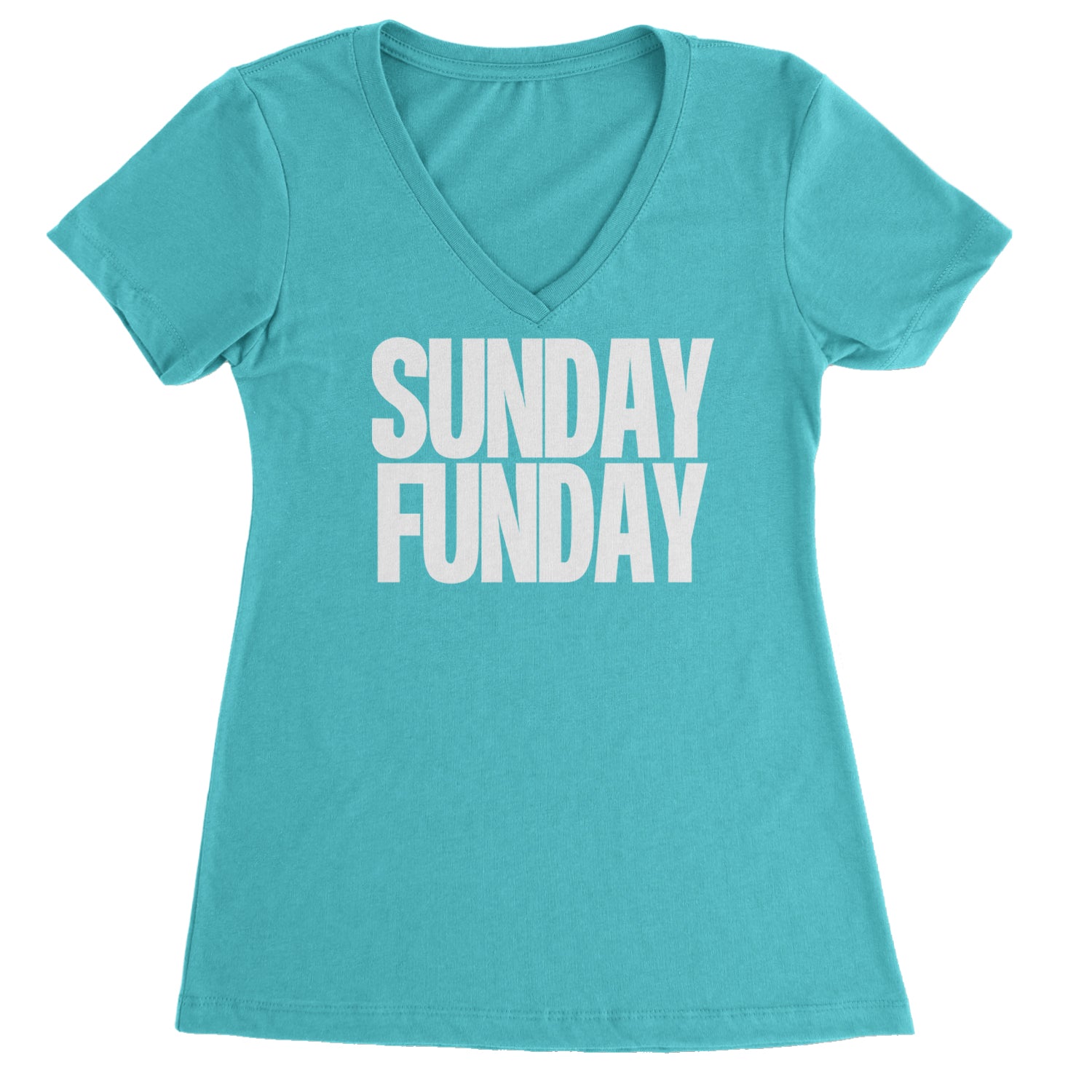 Sunday Funday  Ladies V-Neck T-shirt Black