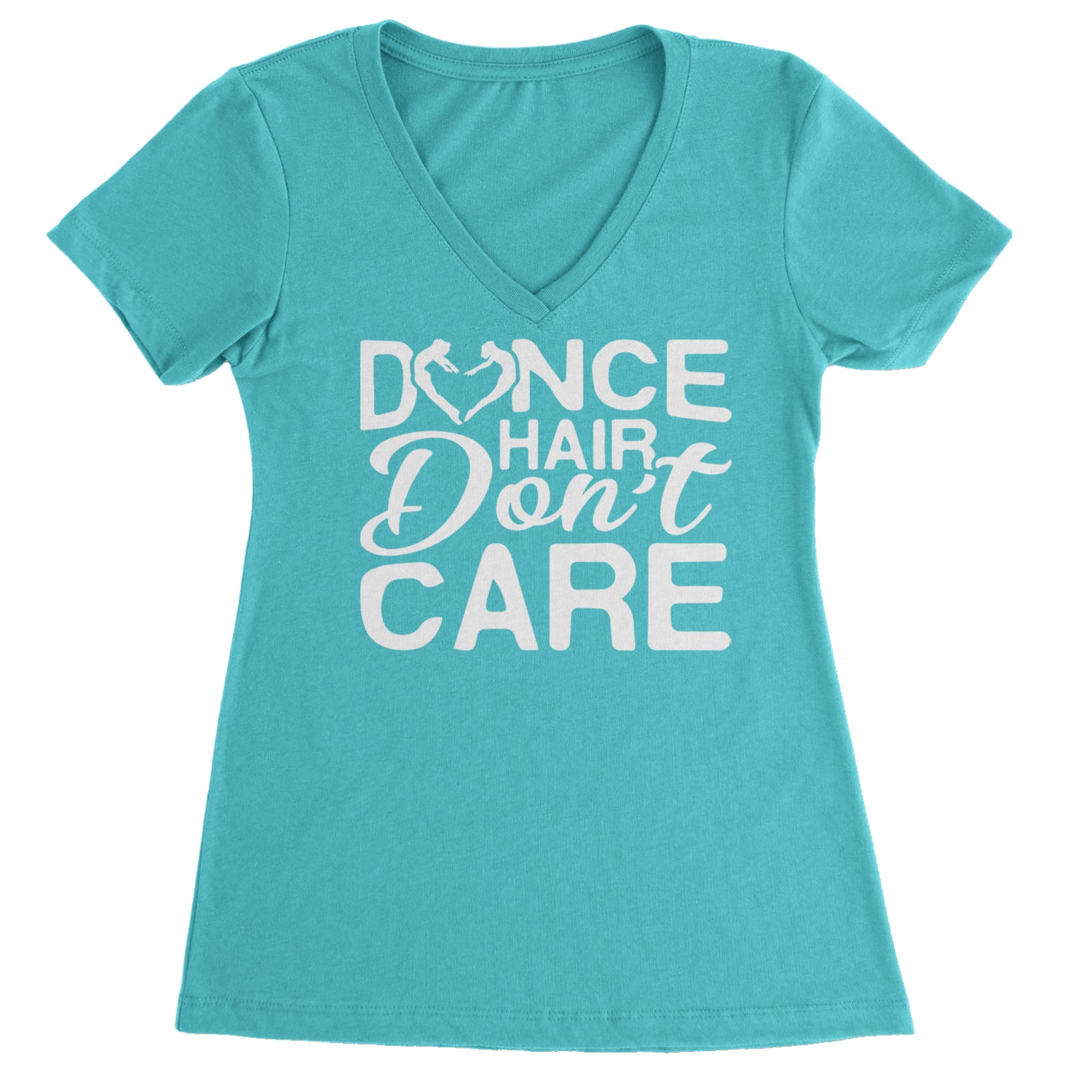 Dance Hair Don't Care Ladies V-Neck T-shirt Black