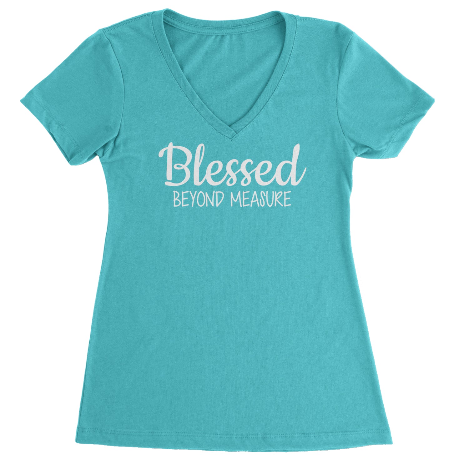 Blessed Beyond Measure Ladies V-Neck T-shirt Black