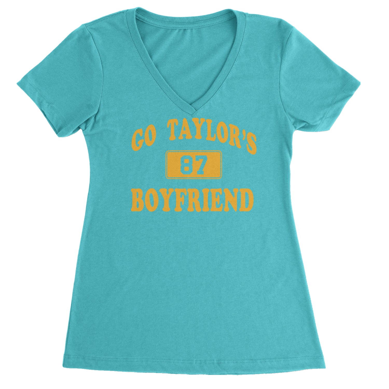 Go Taylor's Boyfriend Kansas City Ladies V-Neck T-shirt Surf