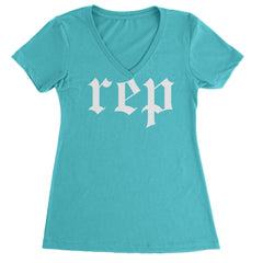 REP Reputation Eras Music Lover Gift Fan Favorite Ladies V-Neck T-shirt Surf