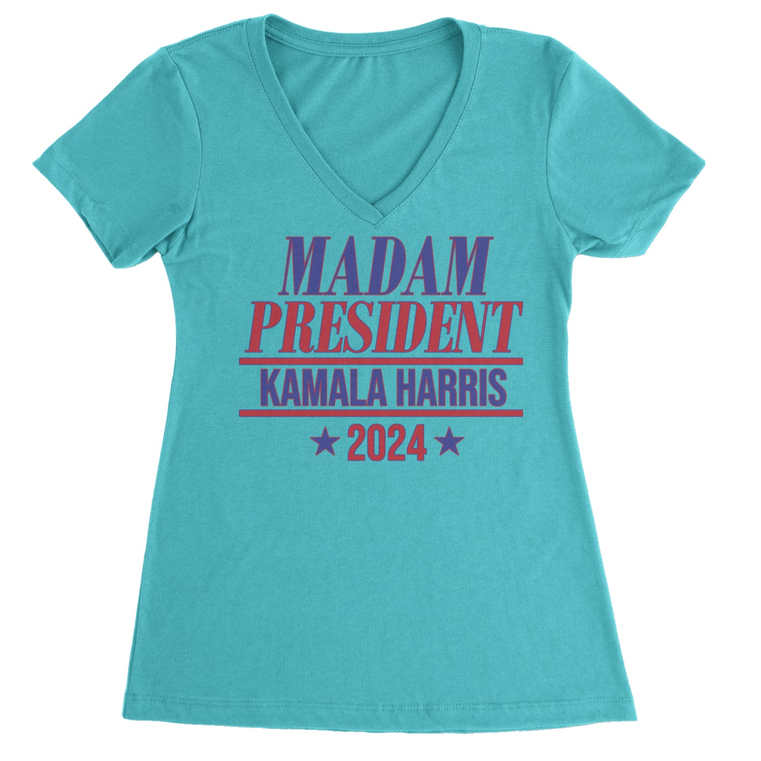 Madam President - Support kamala Harris For President 2024 Ladies V-Neck T-shirt Surf